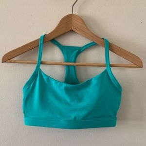 Teal Fabletics sports bra